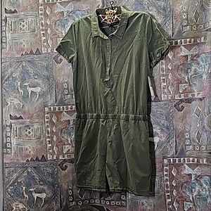 NWT Justfab cotton blend olive green shorts romper elastic waist Plus XXL